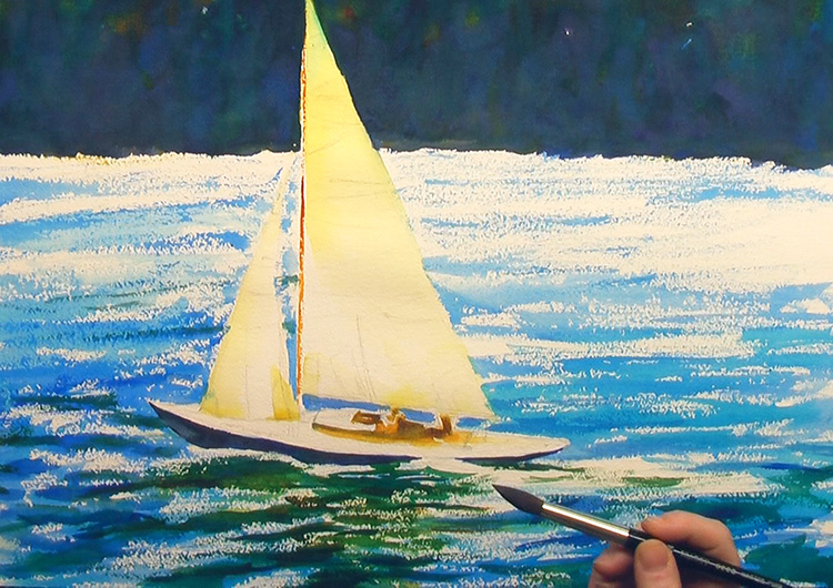 750x530 How To Paint A Sailboat Watercolor Painting Tutorial - Sailboat Painting