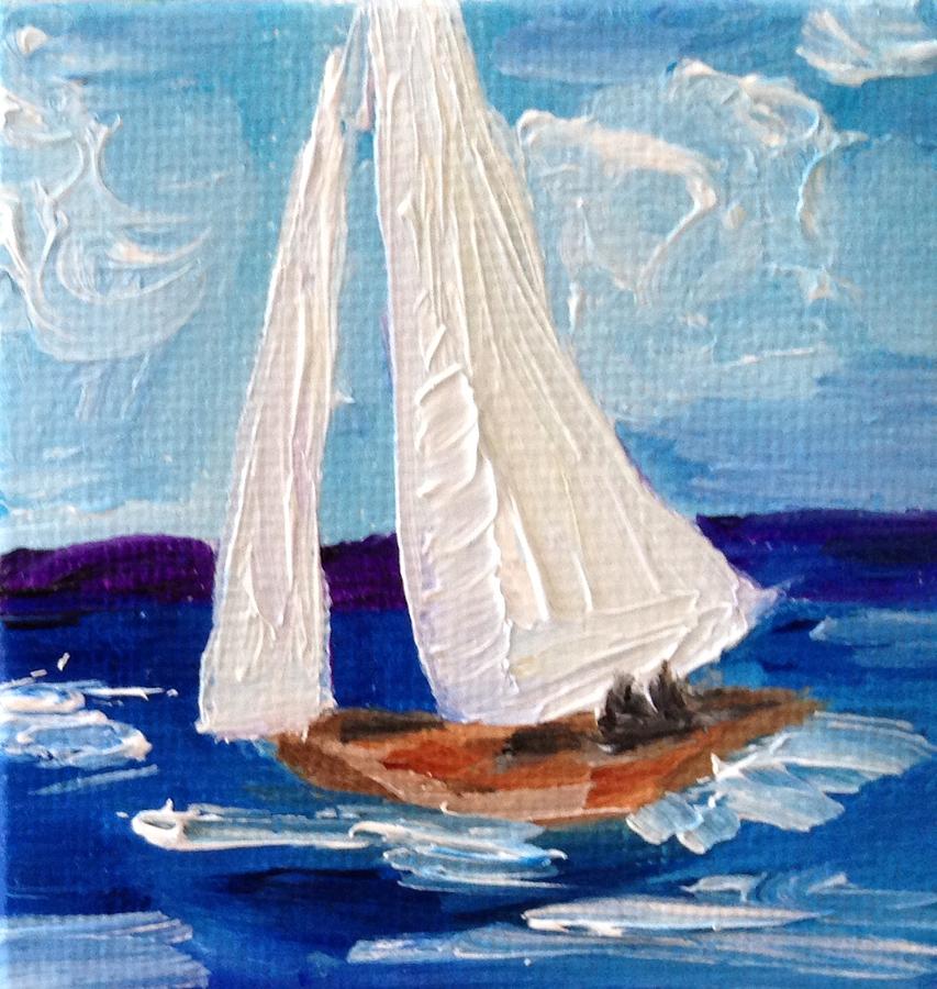 853x900 Impressionist Sailboat Painting By Malia Zaidi - Sailboat Painting