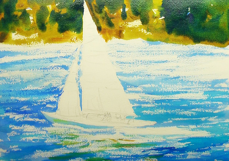 750x528 How To Paint A Sailboat Watercolor Painting Tutorial - Sailboat Painting Images