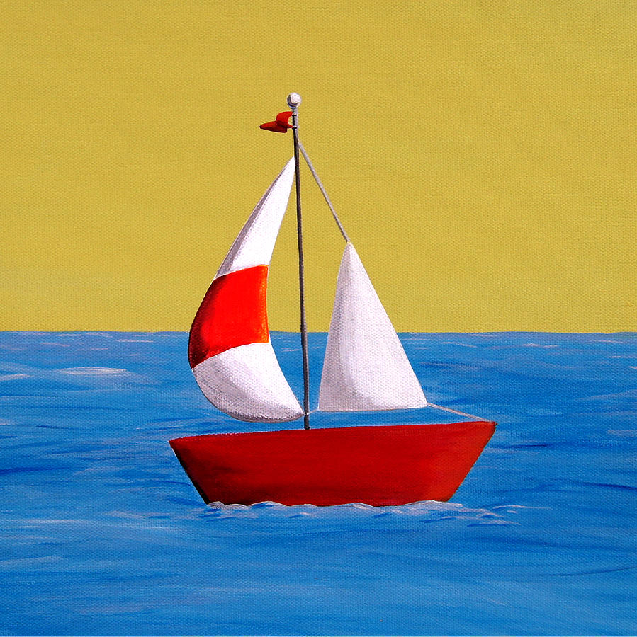 899x900 Lil Sailboat Painting By Cindy Thornton - Sailboat Painting Images
