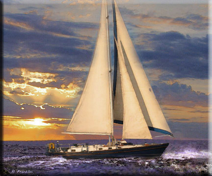 432x360 Painted Sky - Sailboat Painting Images