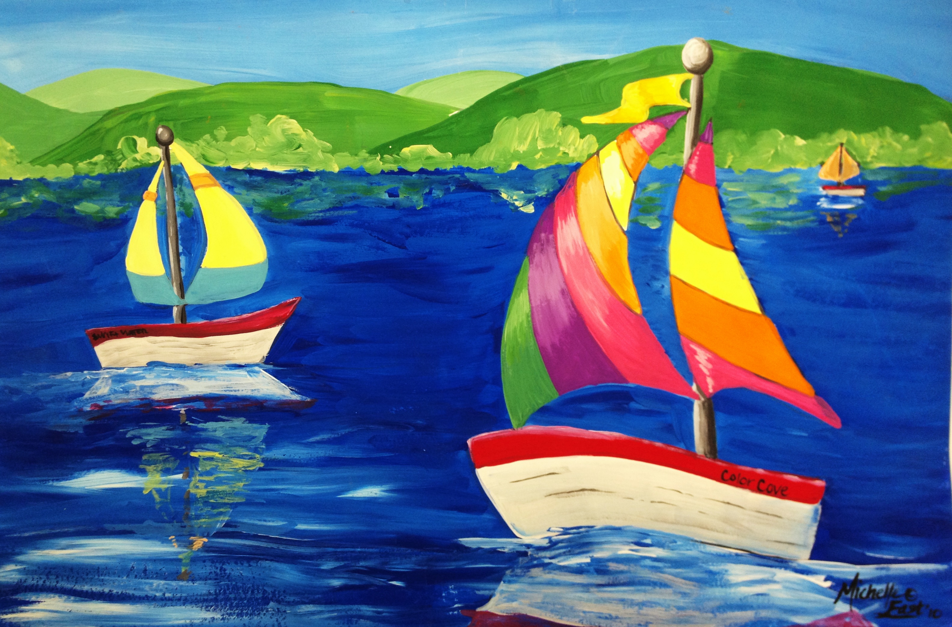 3171x2089 Space And Claude Monet Sailboat Art Lesson - Sailboat Painting Images