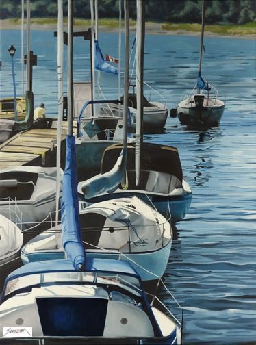 374x504 Boats By Sarazen, Canvas - Sailboat Painting On Canvas