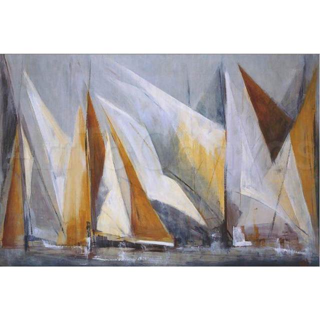 640x640 Online Shop Sailboat Abstract Paintings Ocean Regatta Oil Painting - Sailboat Painting On Canvas
