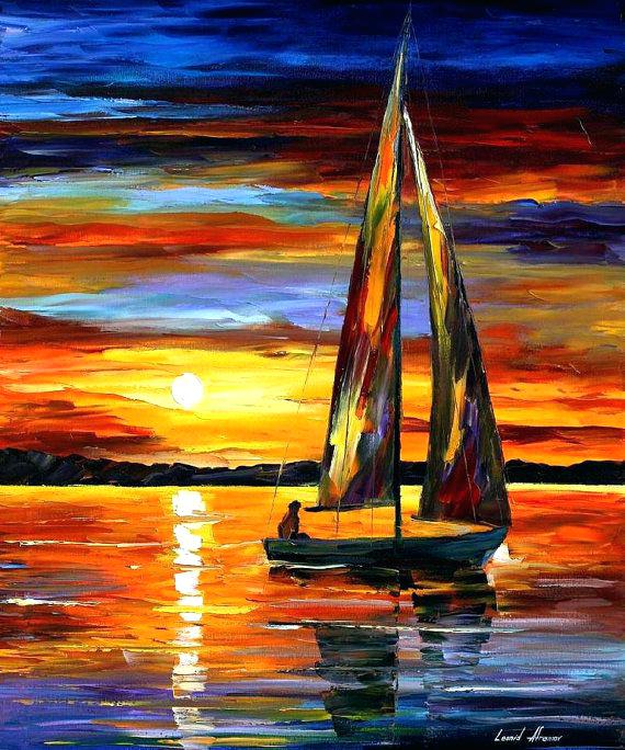 570x684 Sailboat Paintings On Canvas Sailing By The Shore Nautical Art - Sailboat Painting On Canvas