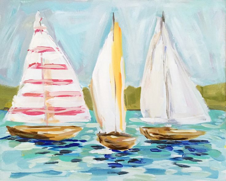 sailboat art on canvas