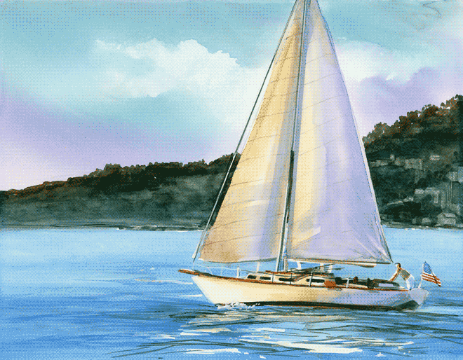 660x514 Landscapes Paintings 3 Kevin Buckland, Artist - Sailboat Painting Watercolor