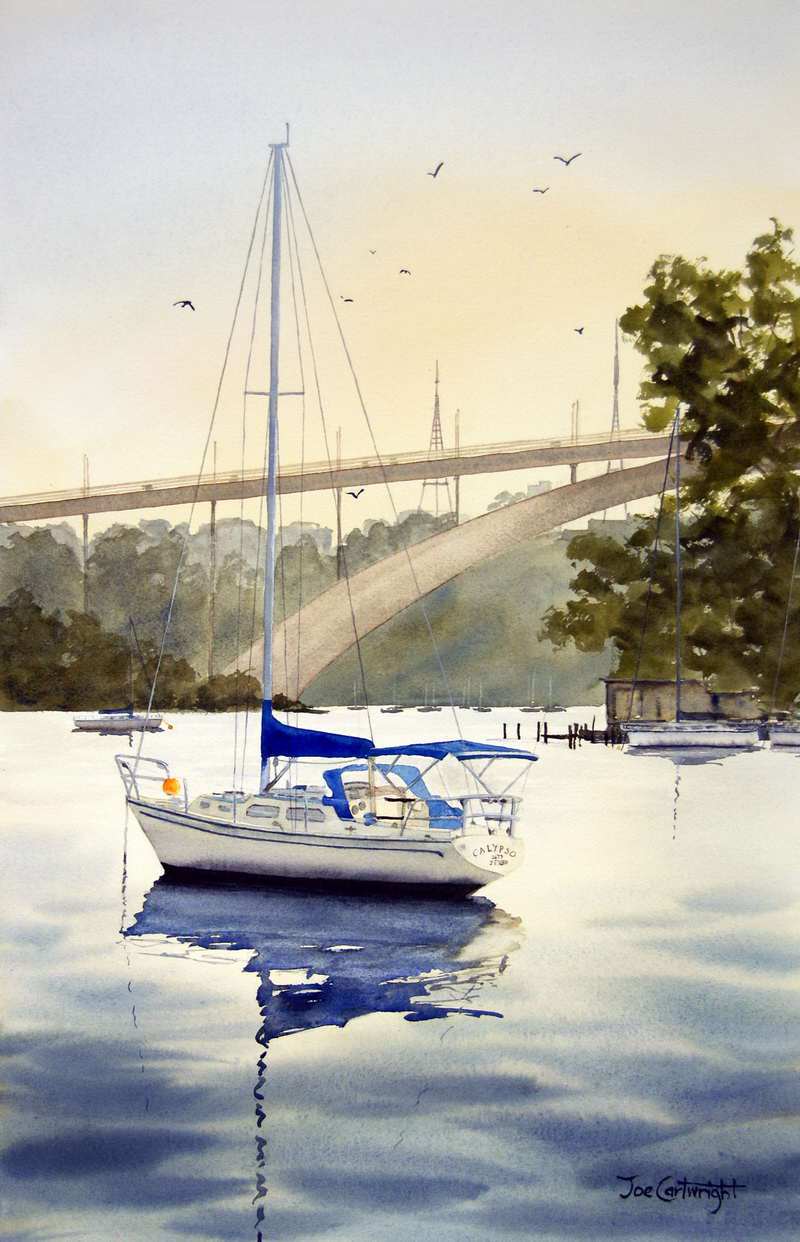 sailboat watercolour painting