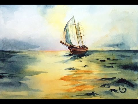 480x360 Watercolor Sailboat - Sailboat Painting Watercolor