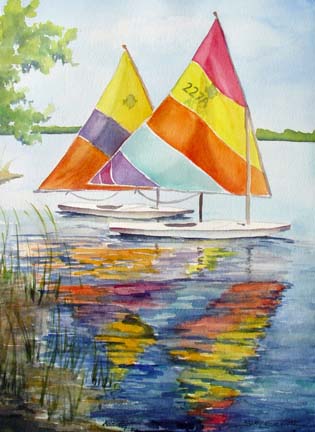 315x432 Boats - Sailboat Painting Watercolor