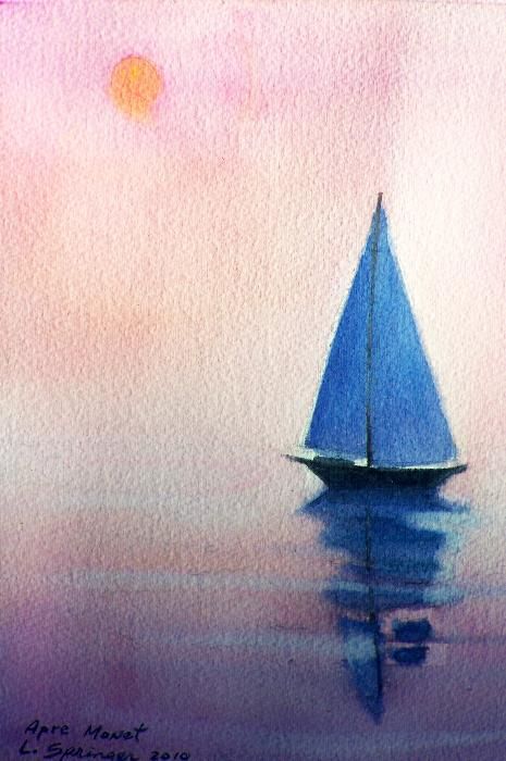 sailboat watercolor picture