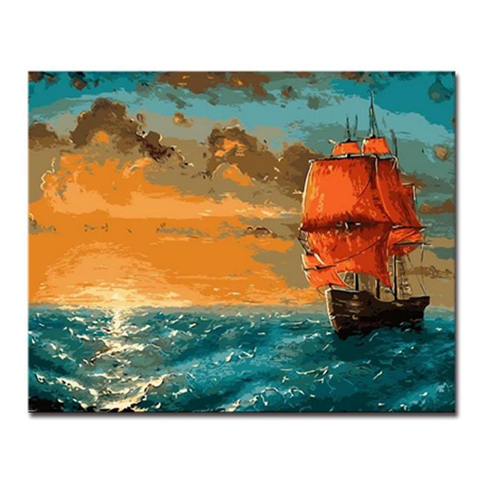 sunset sailboat paintings