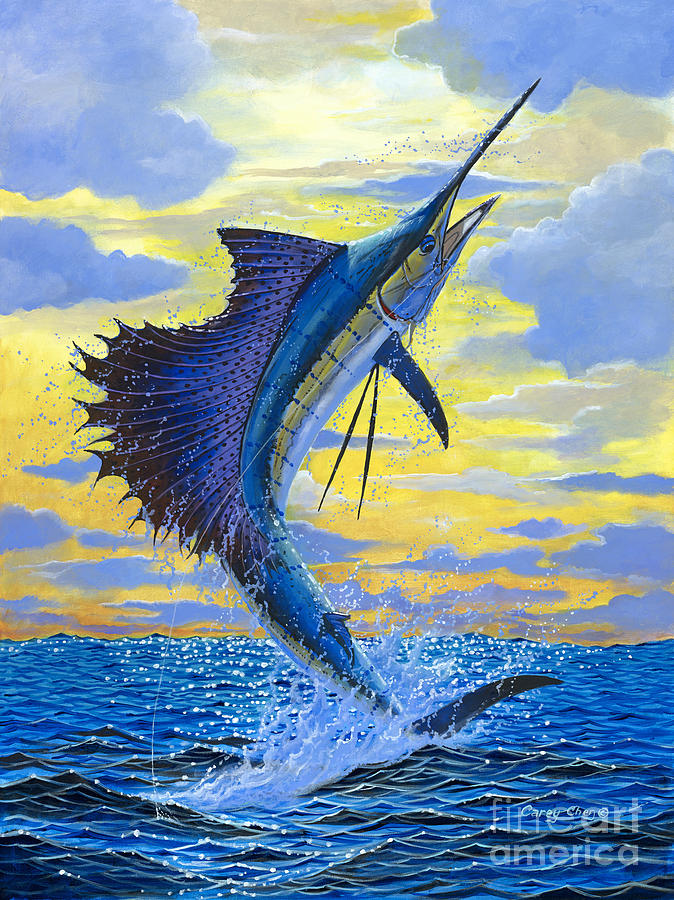 674x900 Sailfish Point Painting By Carey Chen - Sailfish Painting