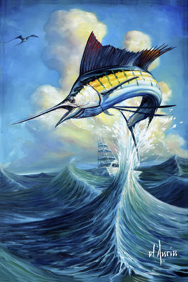 600x900 Tuppen's Sailfish Painting By Tom Dauria - Sailfish Painting