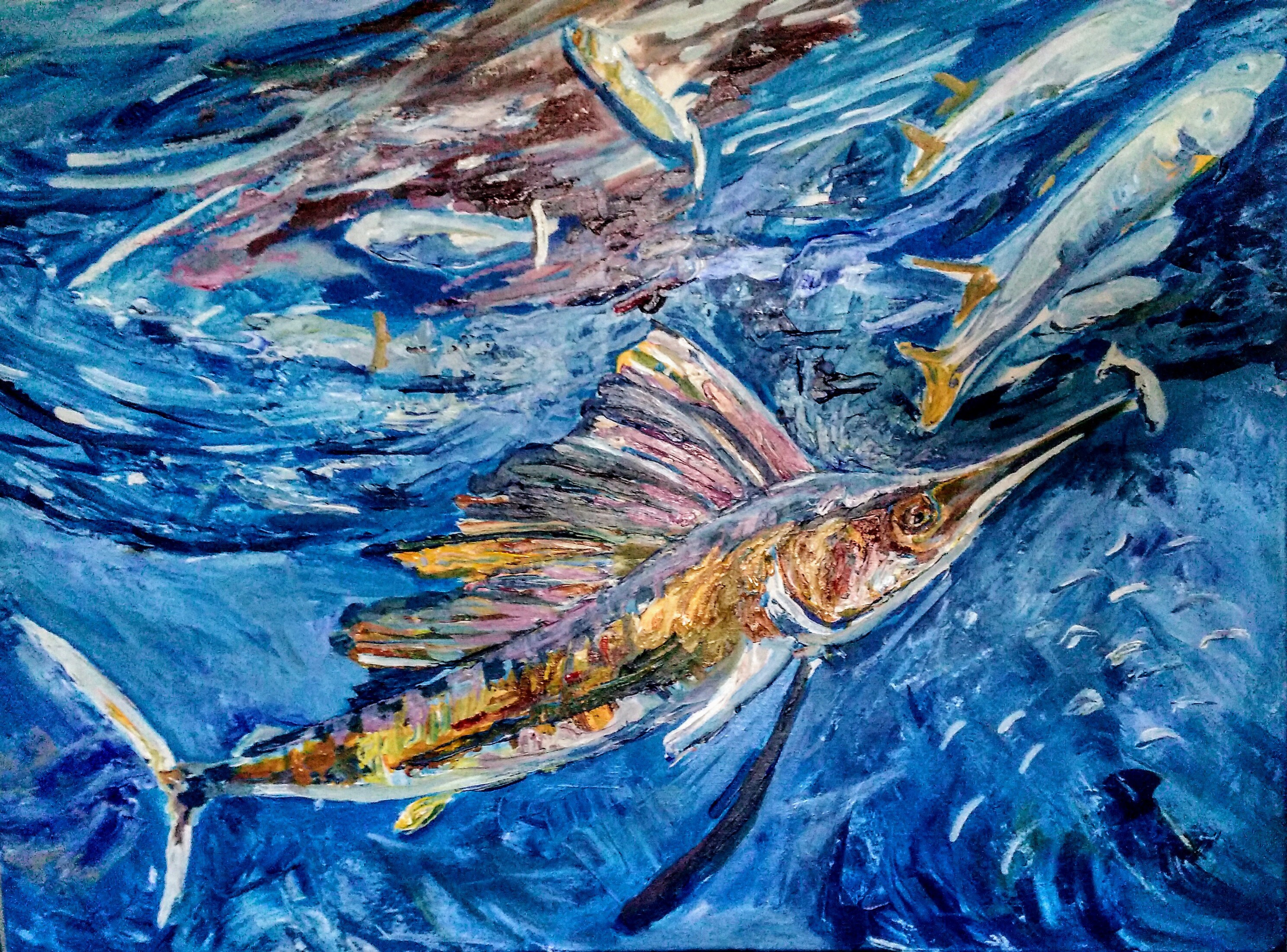 2975x2201 Jack Tarpon Sailfish Painting Jack Tarpon Art - Sailfish Painting