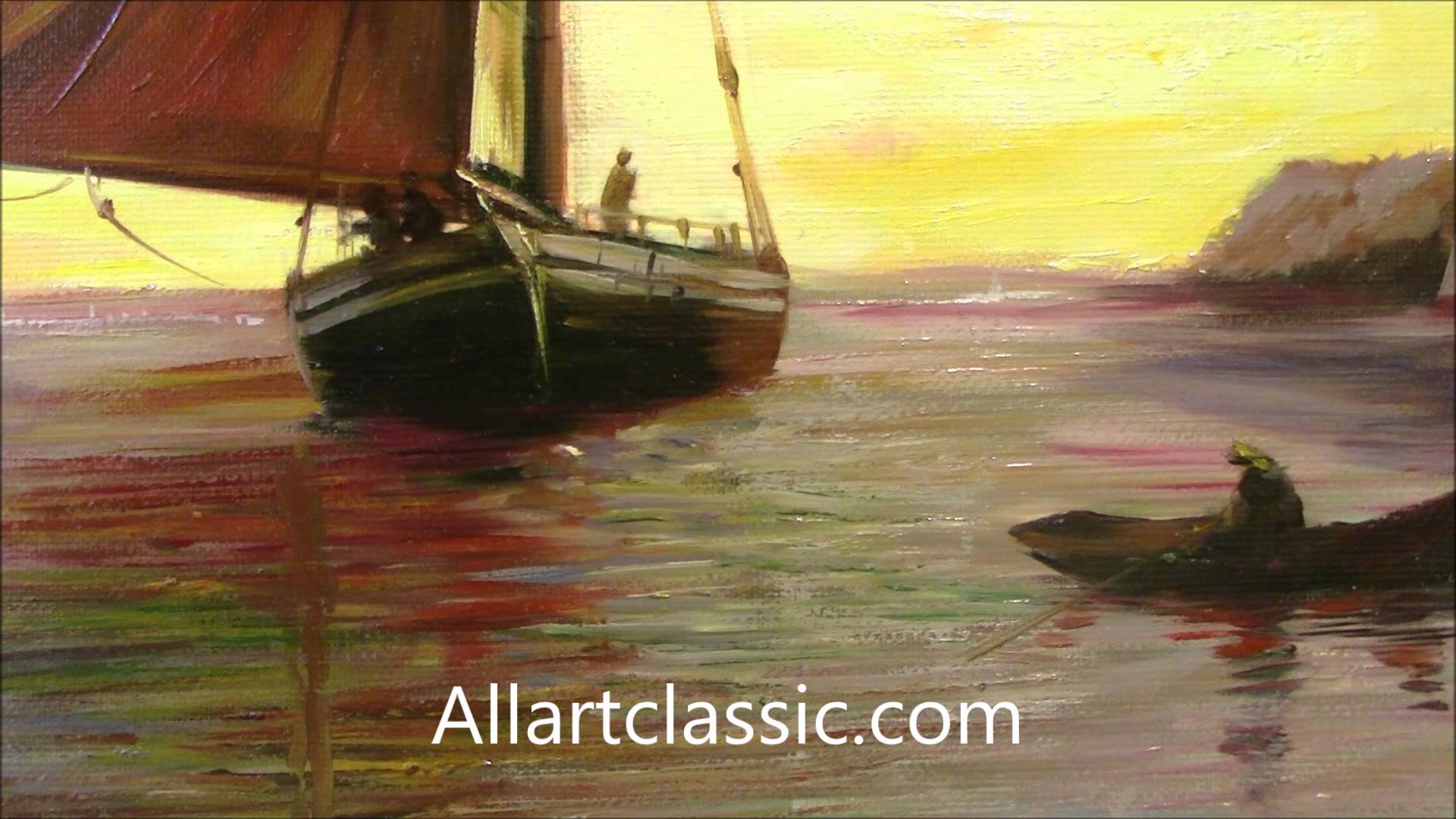 1920x1080 Oil Painting - Sailing Oil Painting