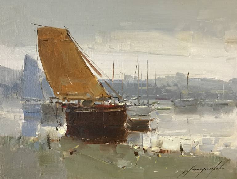 770x581 Saatchi Art Sail Boat, Oil Painting, One Of One Painting By Vahe - Sailing Oil Painting