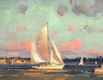 350x271 Sailing Boat - Sailing Oil Painting