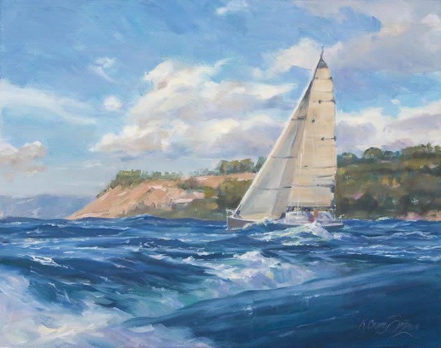 639x504 Saper Galleries Is The Source For Kathleen Chaney Fritz Oil - Sailing Oil Painting