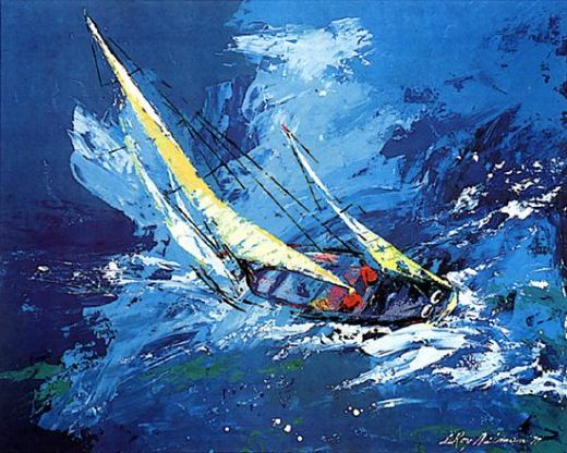 520x416 Leroy Neiman Sailing 23321 Painting - Sailing Oil Painting