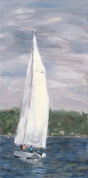296x600 Julia Swartz Fine Art Gallery Maine Sailing Oil Painting - Sailing Oil Painting