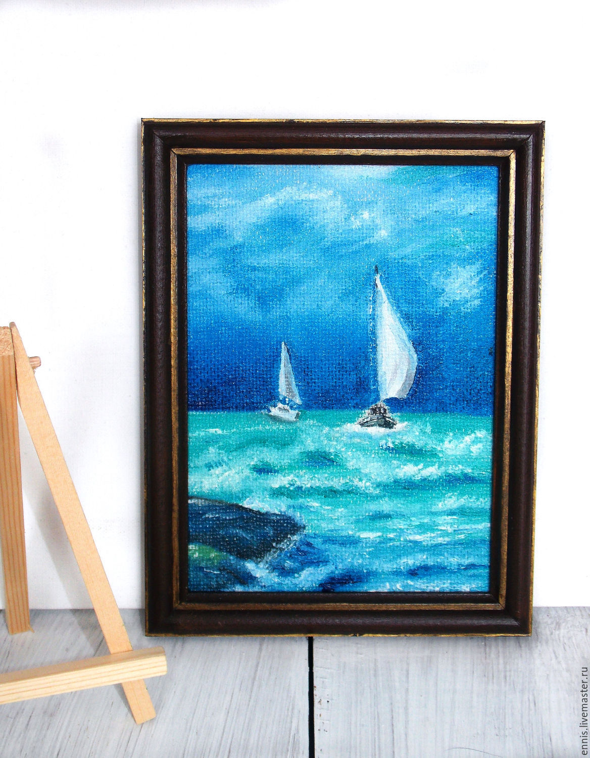 1168x1500 Mini Oil Painting Sailboats Shop Online On Livemaster - Sailing Oil Painting