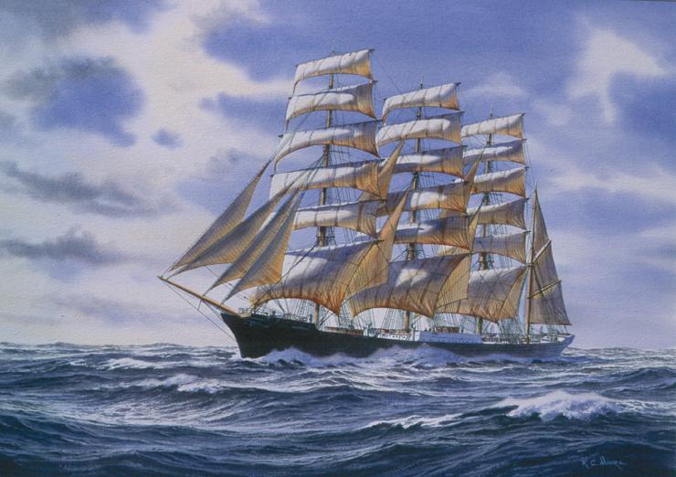 740x522 Oil Painting Of The Bark Moshulu - Sailing Ship Oil Painting