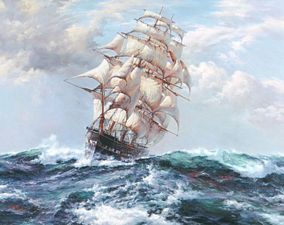 284x225 Oil Paintings Reproductions,hand Modern Painting,famous Art - Sailing Ship Oil Painting