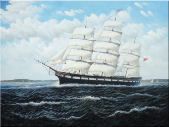 577x433 Vintage Sailing Ship Oil Painting Boat Classic 36 X 48 Inches - Sailing Ship Oil Painting