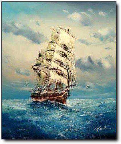 423x503 Boats And Ships Oil Painting Tall Ship Oil Painting, Art Gallery - Sailing Ship Oil Painting