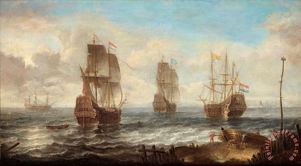 960x530 Jacob Adriaensz Bellevois Circle Of Sailing Ships Painting - Sailing Ship Painting