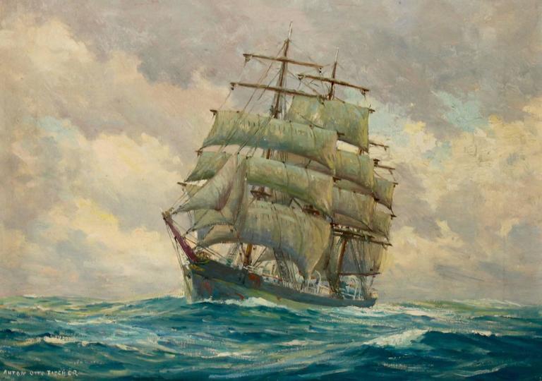 768x540 Anton Otto Fischer - Sailing Ship Painting