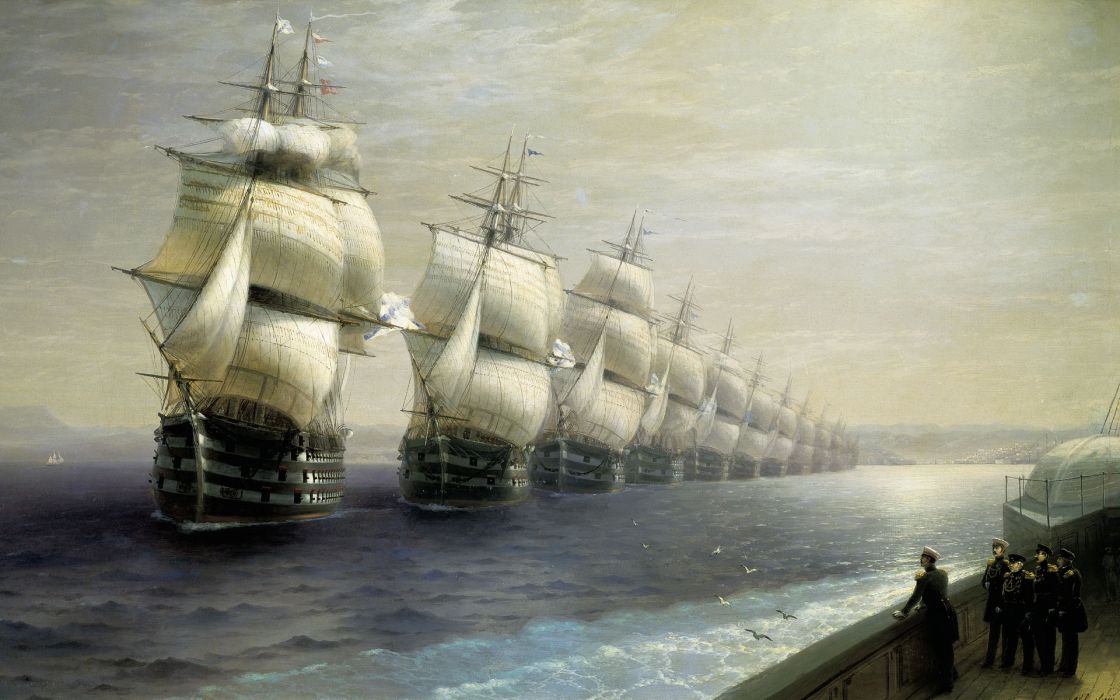 1120x700 Schooners Ocean Ship Sail Ship Painting Fantasy Military Wallpaper - Sailing Ship Painting