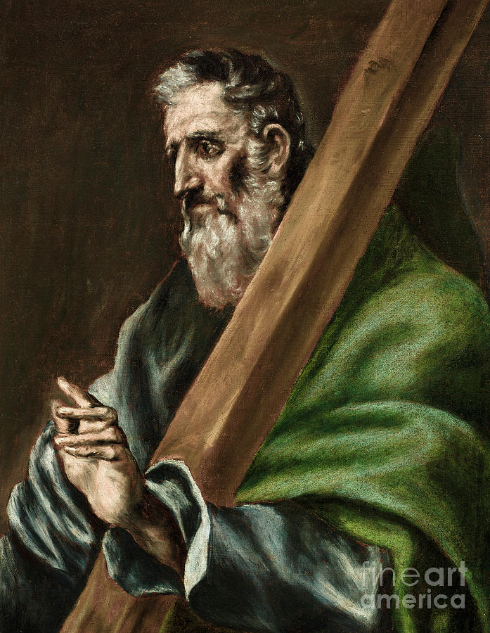 697x900 The Apostle Saint Andrew Painting By El Greco - Saint Andrew Painting