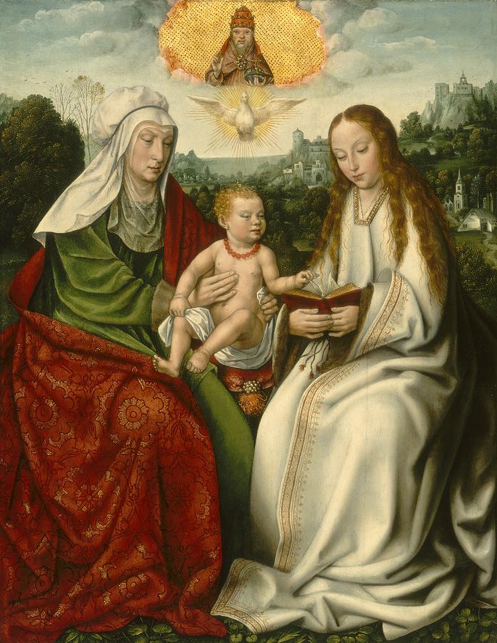 696x900 Saint Anne With The Virgin And The Christ Child Painting By Master - Saint Anne Painting