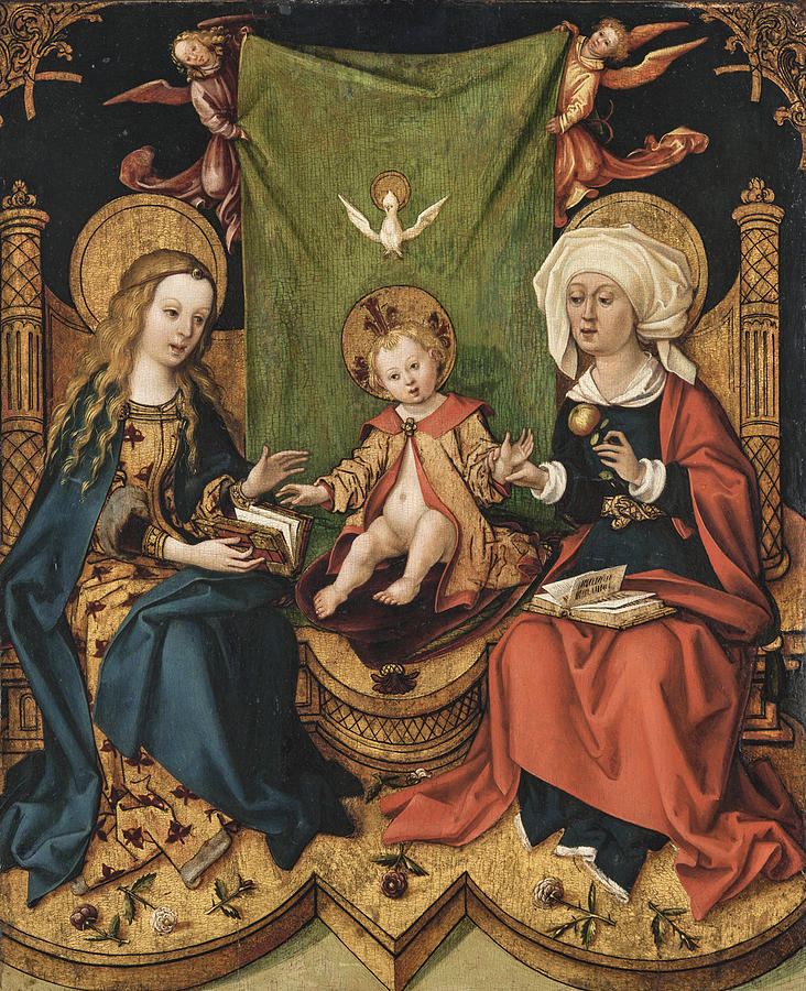 732x900 Virgin And Child With Saint Anne Painting By Hans Holbein - Saint Anne Painting