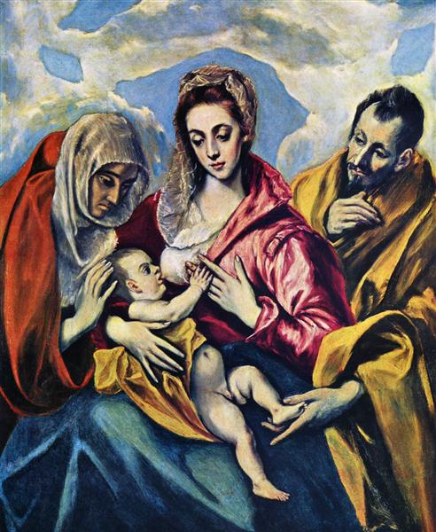 492x600 Holy Family With St. Anne, C.1605 - Saint Anne Painting