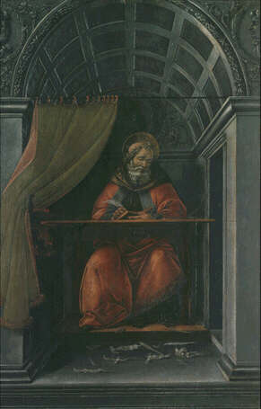 291x455 Sant'Agostino Nello Studio Botticelli Firenze, 1445 1510 - Saint Augustine In His Study Painting
