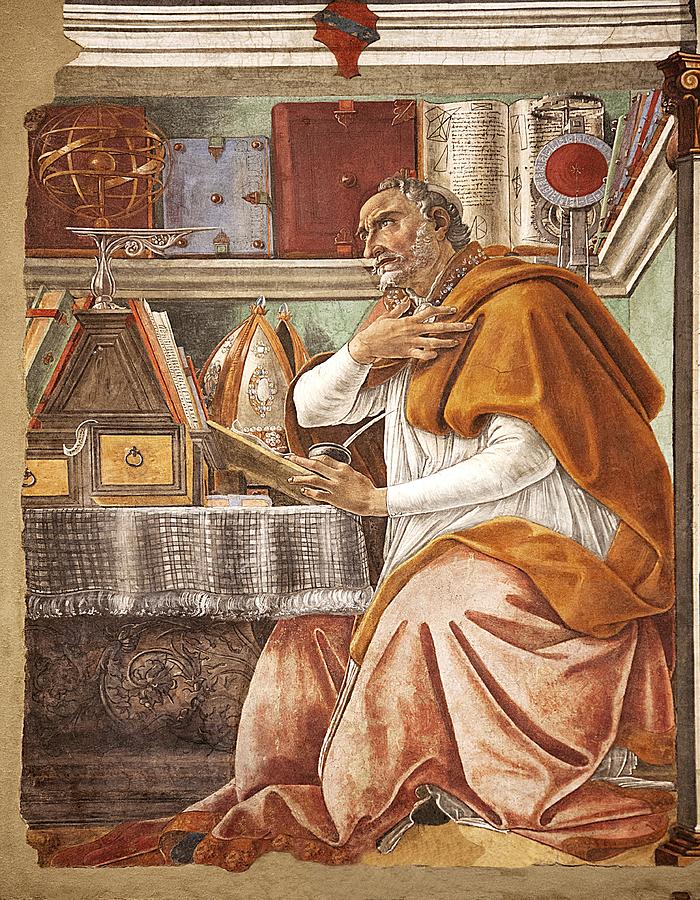 700x900 St. Augustine In His Study Photograph By Science Photo Library - Saint Augustine In His Study Painting