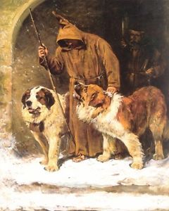 240x300 John Emms St. Bernards To The Rescue Oil Painting Repro Ebay - Saint Bernard Painting