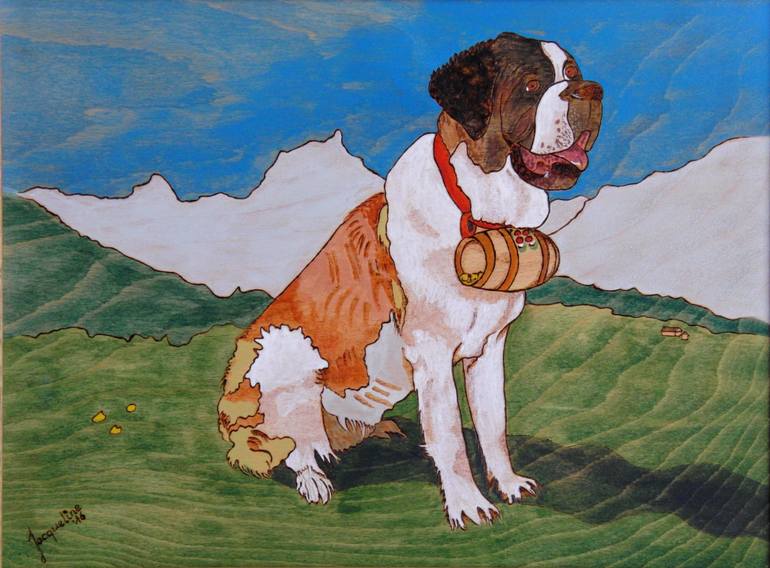 770x568 Saatchi Art Saint Bernard Dog Painting By Jacqueline Dubler - Saint Bernard Painting