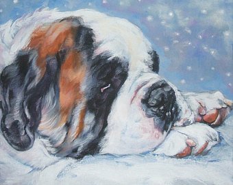 340x270 St Bernard Painting Etsy - Saint Bernard Painting