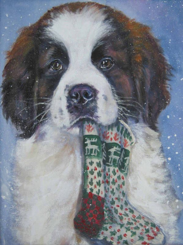 599x800 The 45 Best Lucka San Bernardo Images On Saint - Saint Bernard Painting