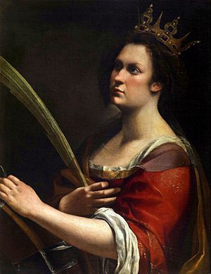 300x389 Saint Catherine Of Alexandria (Artemisia Gentileschi) - Saint Catherine Of Alexandria Painting