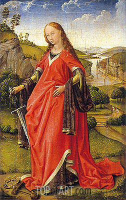 252x400 Saint Catherine Of Alexandria Van Der Weyden Painting 7987 - Saint Catherine Of Alexandria Painting