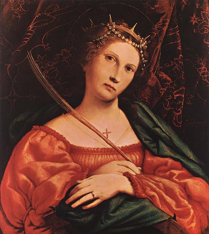 693x775 Lorenzo Lotto St Catherine Of Alexandria Painting Best Paintings - Saint Catherine Of Alexandria Painting