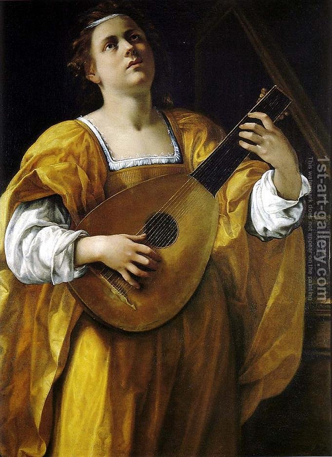 681x938 Saint Cecilia Artemisia Gentileschi Reproduction 1st Art Gallery - Saint Cecilia Painting
