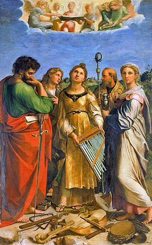 300x483 The Ecstasy Of St. Cecilia (Raphael) - Saint Cecilia Painting