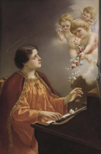 336x512 Filekpm Porcelain Painting Saint Cecilia.jpg - Saint Cecilia Painting