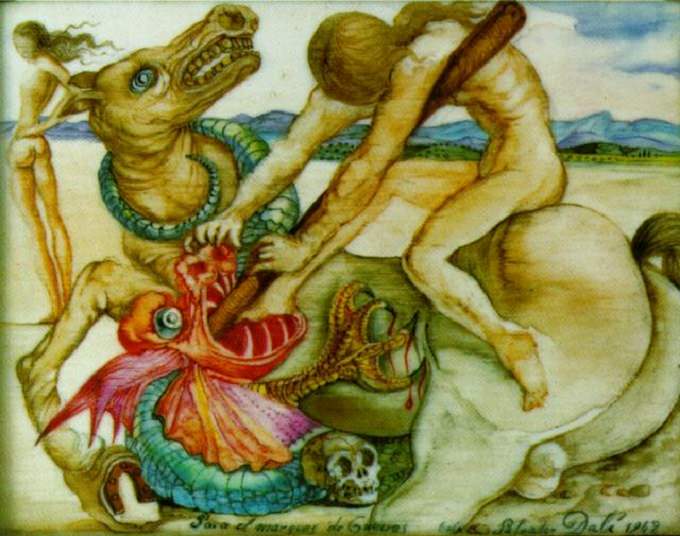 680x536 Saint George And The Dragon, 1942 By Salvador Dali - Saint George And The Dragon Painting